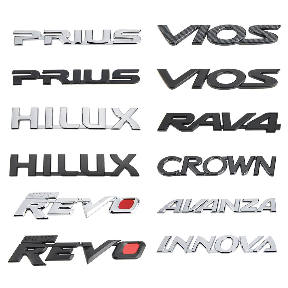 3Dสติ๊กเกอร์ติดรถ CROWN VIOS HILUX REVO PRIUS AVANZA INNOVA RAV4โลโก้ ป้ายหน้าหลังตกแต่งรถยนต์ สําหรับสําหรับ โตโยต้าToyota