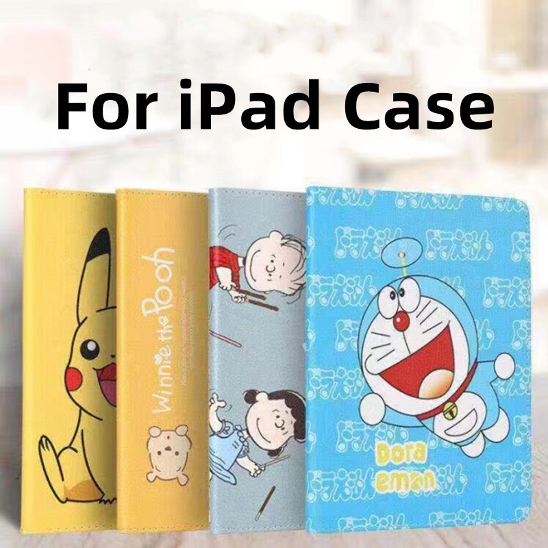 Doraemon &amp; Snoopy เคสไอแพด ลายการ์ตูน iPad Mini 1 2 3 4 5 / iPad 2 3 4 / iPad Pro 9.7 Air1 Air2 / iPad Pro 10.5 / ipad Gen 7/8/9 10.2 Smart Case