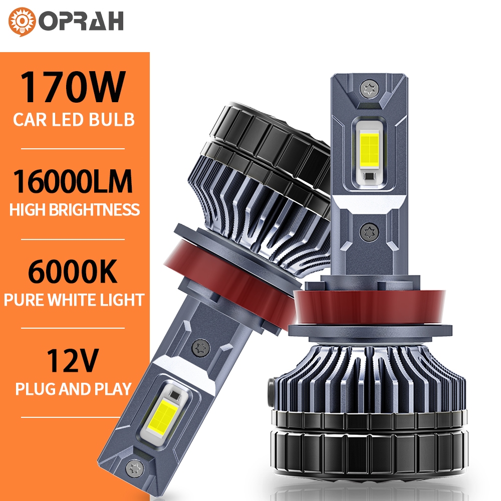 ((2 ชิ้น) หลอดไฟสปอตไลท์ S80 170W H4 LED 3570 H1 H8 H11 HB3 9005 HB4 9006 9012 12V พลังงานสูง สําหรับรถยนต์