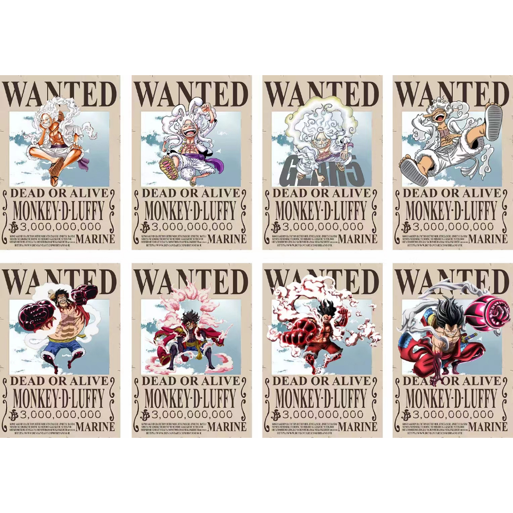 8 ชิ้น / เซต อนิเมะ One Piece Nika Monkey D. โปสเตอร์คอสเพลย์ Luffy Zoro Nami A3 สําหรับตกแต่งผนังบ้าน