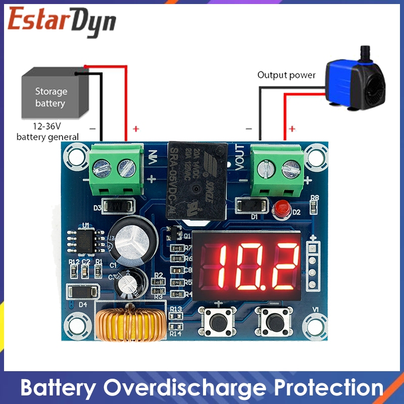 XH-M609 DC 12V-36V โมดูลเครื่องชาร์จแรงดันไฟฟ้า OverDischarge แบตเตอรี่ป้องกันแรงดันไฟฟ้าที่แม่นยําโมดูลป้องกัน