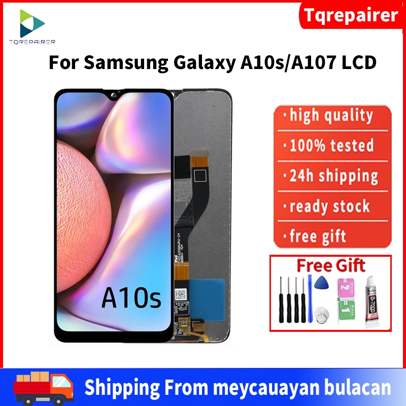 [Tqrepairer สําหรับ Samsung Galaxy A10s A107 LCD พร้อมกรอบ DIsplay หน้าจอสัมผัสชุด Digitizer เปลี่ยน