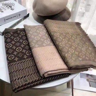 ผ้าคลุมไหล่ ผ้าพันคอ ผ้าแคชเมียร์เทียม แบบหนา สองด้าน สไตล์เ…