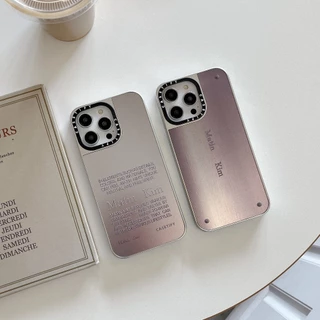 Matin Kim Signature CT กระจก Electroplated ฝาครอบเงินสําหรับ iphone12 13 14 15 16 17 plus promax เคสป้องกัน