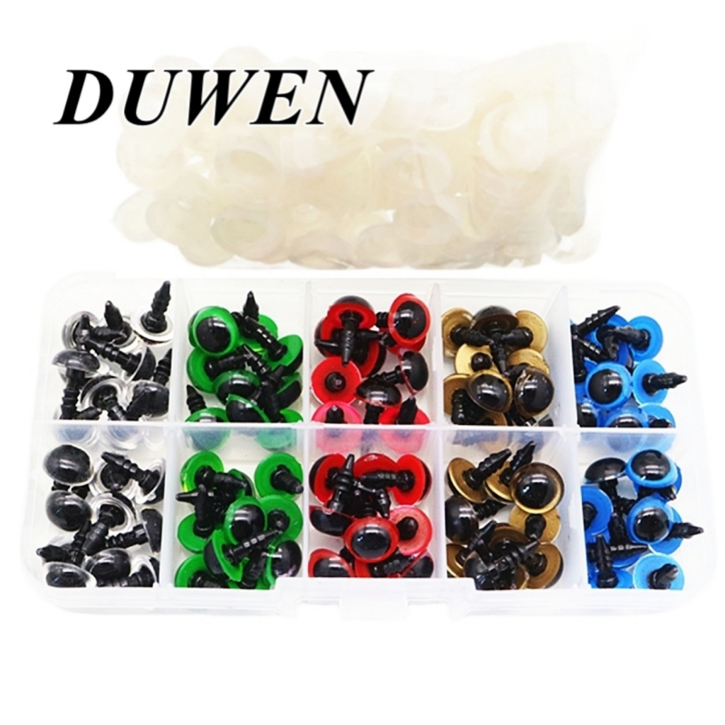 DUWEN ดวงตาตุ๊กตาหมี พลาสติก ขนาด 10 มม. 100 ชิ้น สําหรับตุ๊กตา