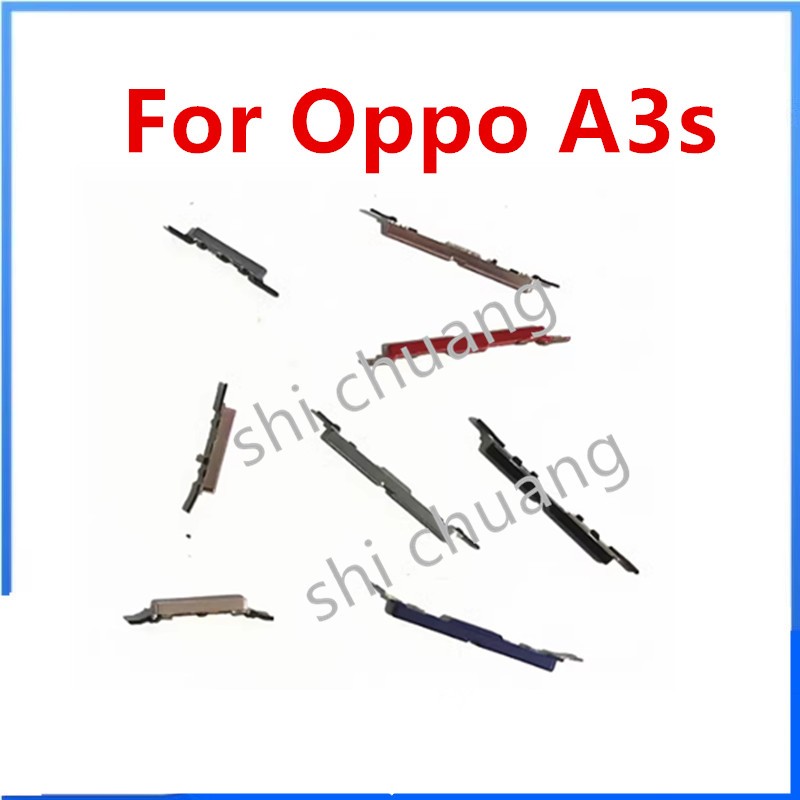 ปุ่มปรับระดับเสียงไฟสําหรับฝาครอบกุญแจด้านข้าง Oppo A3s สวิตช์ด้านนอกส่วนโทรศัพท์มือถือ