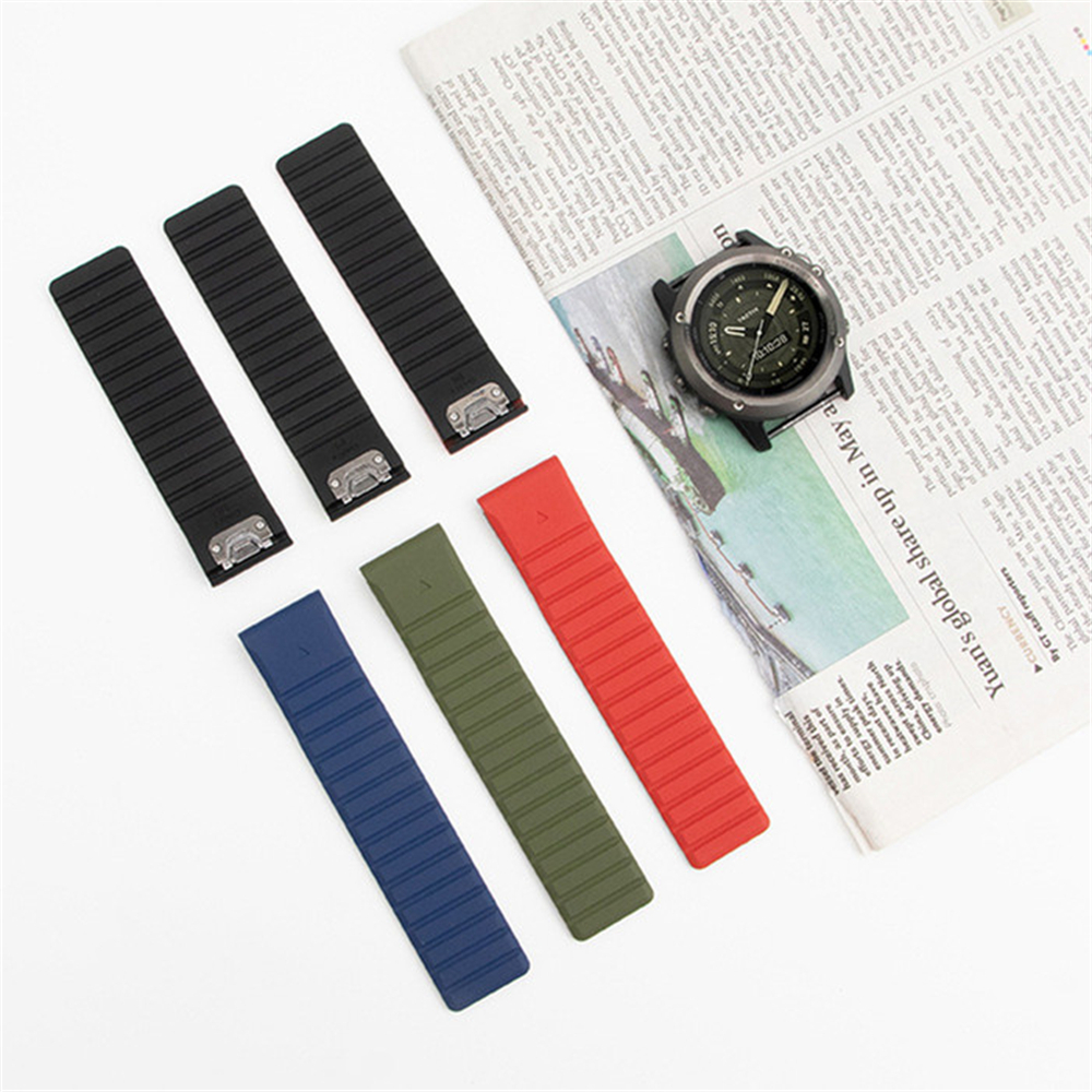 สายนาฬิกาข้อมือซิลิโคน สองสี สําหรับ Garmin Fenix 5 6 7X Pro สายนาฬิกาแม่เหล็ก