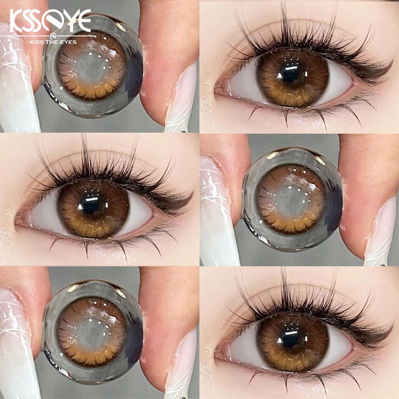 Ksseye คอนแทคเลนส์คอสเพลย์ เส้นผ่าศูนย์กลางใหญ่ 14.2 มม. ใส่สบาย สีน้ําตาล สีฟ้า สีเขียว สําหรับปาร์ตี้คริสต์มาส ฮาโลวีน 2 ชิ้น