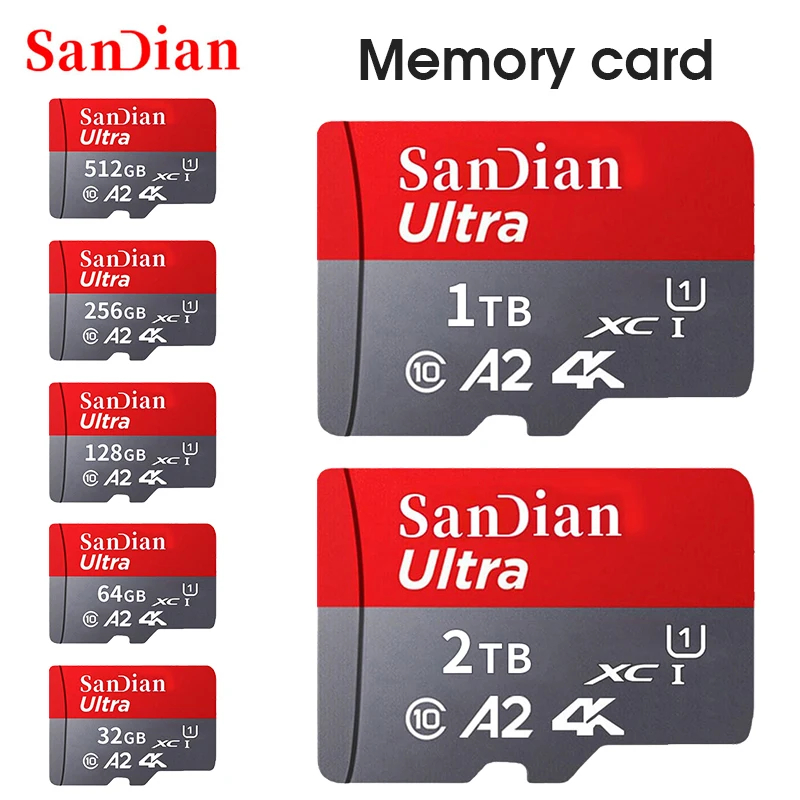 การ์ดหน่วยความจํา 128GB Mini SD Card 256GB 512GB 1TB Class 10 ความเร็วสูง Micro TF Cards สําหรับสมาร์ทโฟน PC อุปกรณ์จัดเก็บข้อมูล