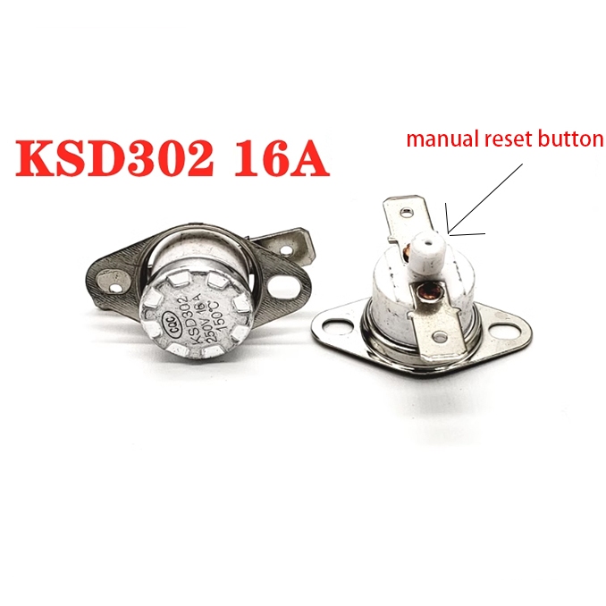 สวิตช์ควบคุมอุณหภูมิ 16A 250V เซรามิค KSD301/302 45 125 130 150 ° C