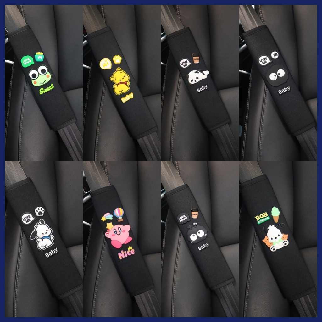ใหม่! ปลอกหุ้มเข็มขัดนิรภัย แบบนิ่ม ลายการ์ตูนหมีพูห์น่ารัก สําหรับตกแต่งภายในรถยนต์ จํานวน 1 ชิ้น