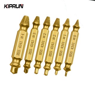 Kiprun 6 ชิ้น/เซ็ตคู่ด้านข้างเสียหายสกรู Extractor เจาะ Bits Out Crimping Bolt Remover เครื่องมือ