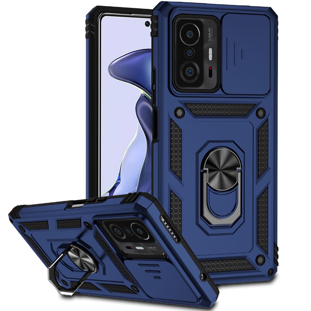For Xiaomi 11T / Xiaomi 11T Pro , เคสโทรศัพท์มือถือ กันกระแทก พร้อมแหวนขาตั้งแม่เหล็ก หมุนได้ 360 องศา สําหรับ