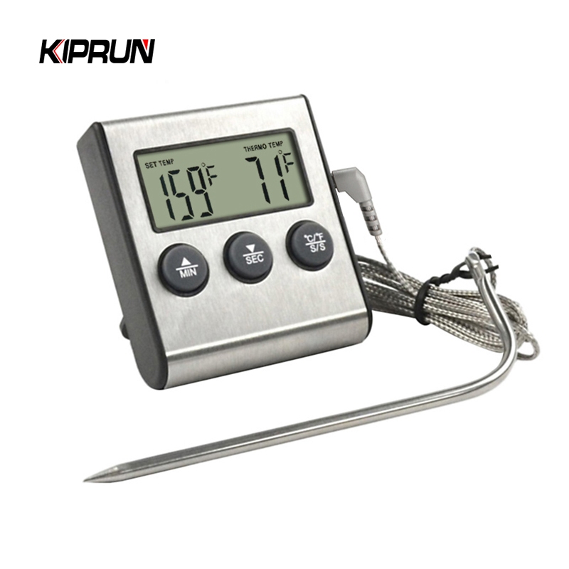 Kiprun เครื่องวัดอุณหภูมิเตาอบดิจิทัล เครื่องวัดอุณหภูมิเนื้อสัตว์ บาร์บีคิว นาฬิกาปลุกจับเวลา น้ํา นม เครื่องมือทําอาหาร