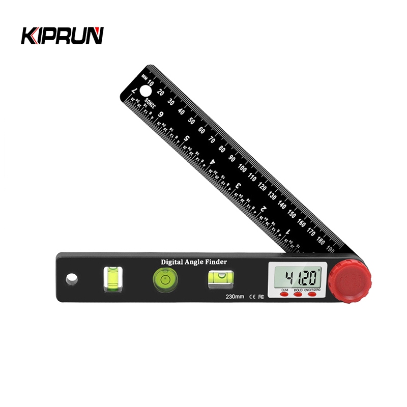 Kiprun ไม้โปรแทรกเตอร์ดิจิทัล วัดมุม 7 นิ้ว 190 มม. 0-999 4 in 1° จอแสดงผล LCD