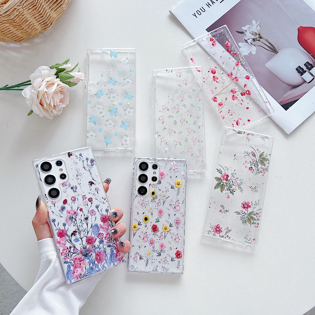 สวนชุนมูน ซองโทรศัพท์ Samsung Galaxy S24 Ultra S24 Plus S24 S23 Ultra S23 Plus S23 S23FE Case เคสโทรศัพท์ใหม่ ความโปร่งใส TPU ป้องกันการตก เคสมือถือซัมซุง