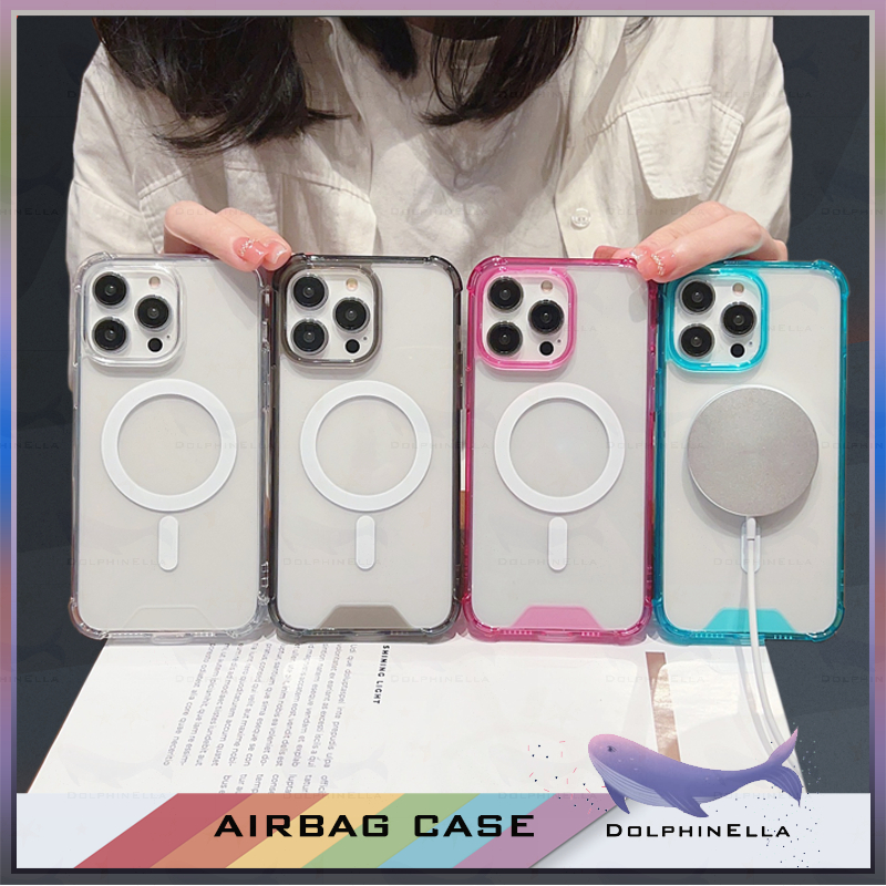 เคสโทรศัพท์มือถือ ซิลิโคนใส กันกระแทกสี่มุม สําหรับ iphone 11 12 13 14 15 Pro Max