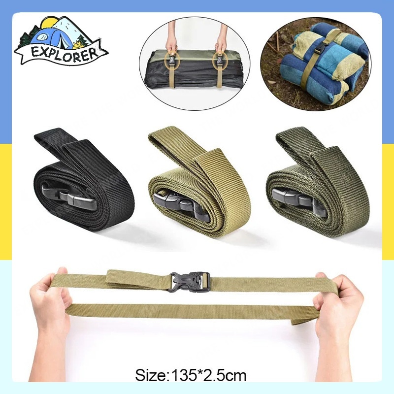 【ส่งจากกรุงเทพ】สายรัดกระเป๋าเดินทาง ไนล่อน ทนทาน สําหรับตั้งแคมป์ เดินป่า กลางแจ้ง สายรัดเอนกประสงค์ สายรัดเต้นท์