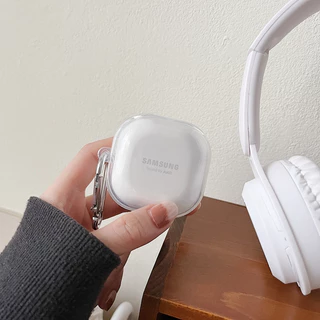 SAMSUNG สําหรับSamsung Galaxy Buds Core/Buds FE soft TPU SimpleหูฟังสําหรับSamsung Liveป้องกันกรณีสําหรับSamsung Buds 2 Proโปร่งใสพร้อมตะขอ