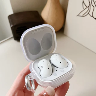 SAMSUNG สําหรับSamsung Galaxy Buds Core/Buds FE soft TPU SimpleหูฟังสําหรับSamsung Liveป้องกันกรณีสําหรับSamsung Buds 2 Proโปร่งใสพร้อมตะขอ