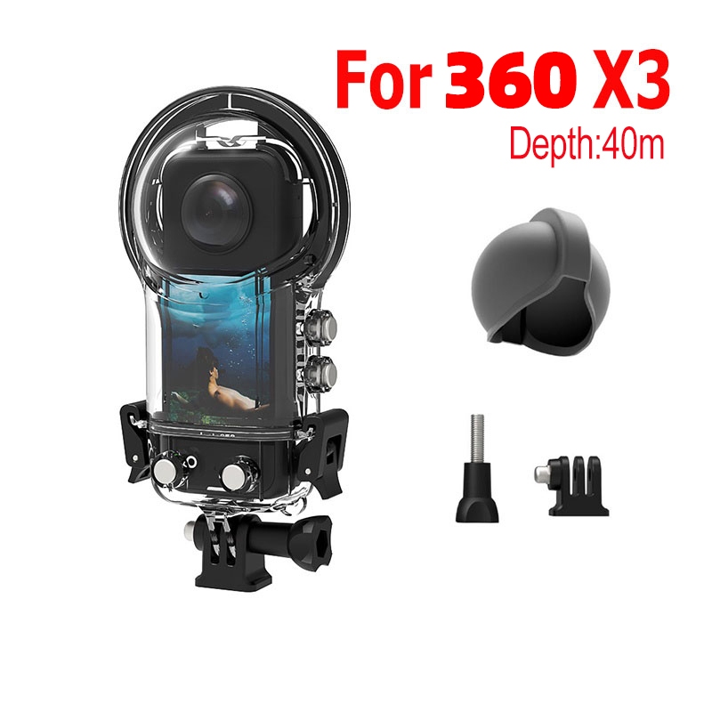 For insta360 X3 40M Waterproof Shell Dive Case Underwater Protect Diving Housing สำหรับกล้องพาโนรามา X3 หนึ่งตัว