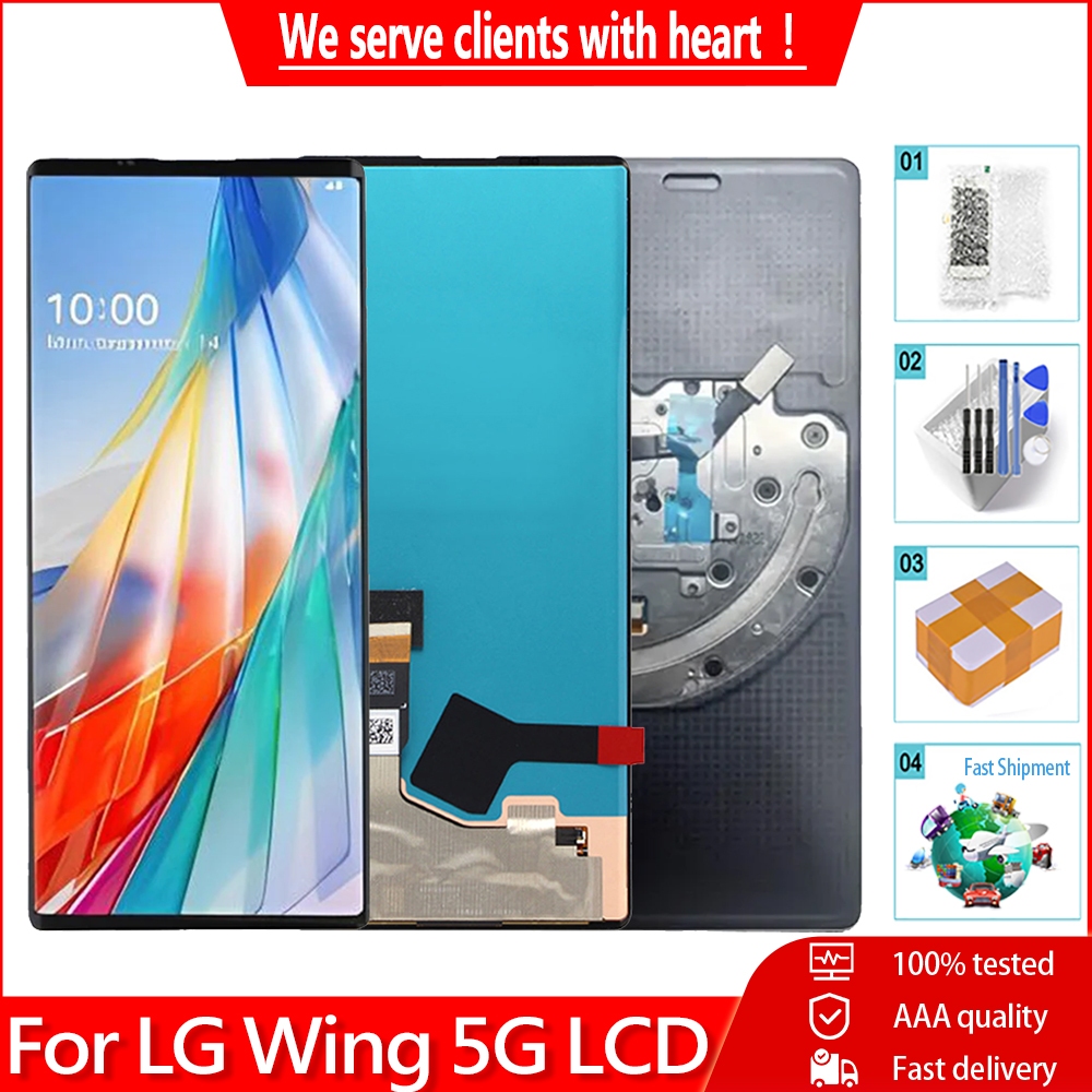 Orig สําหรับ LG Wing 5G LCD LMF100N LM-F100N LM-F100V LM-F100 จอแสดงผล LCD สําหรับ Wing 5G รองหน้าจอ