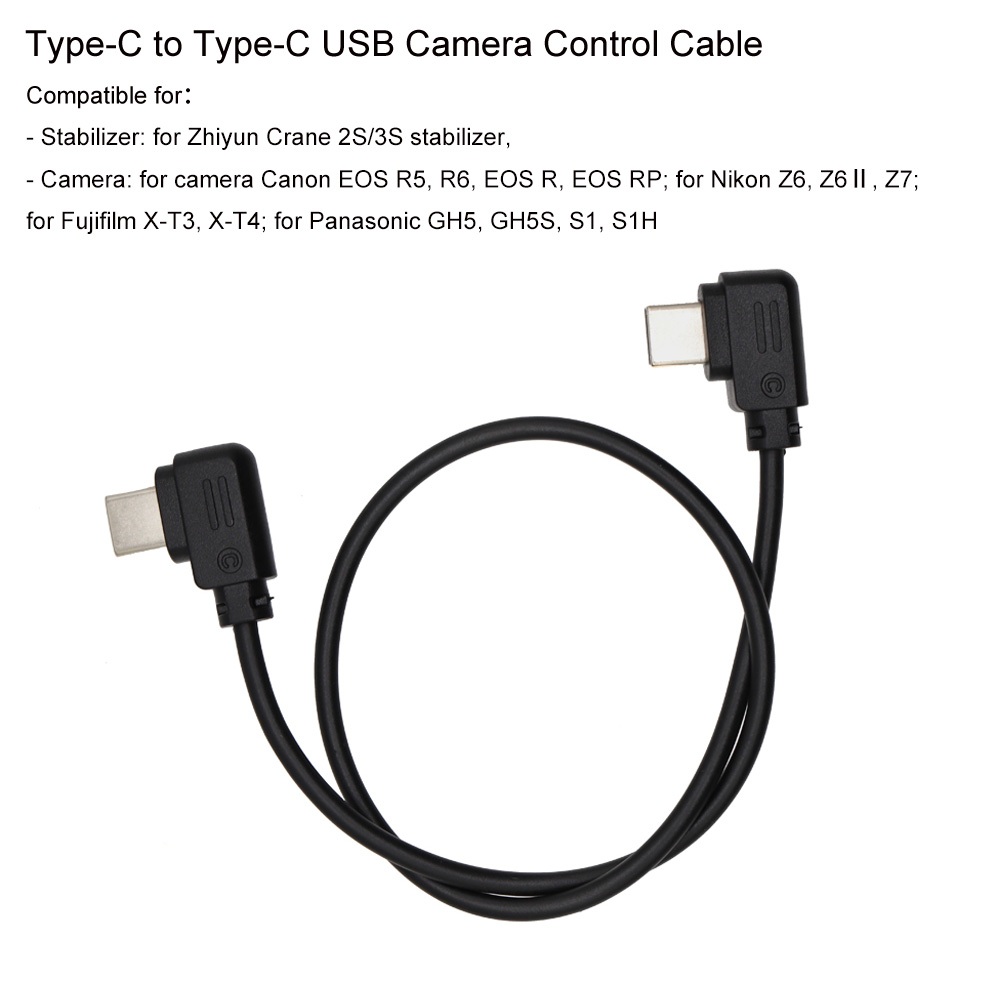 Type-C ถึง Type-C สายควบคุมกล้อง USB เปลี่ยนสําหรับ Zhiyun Crane 2S/3S Stabilizer สายควบคุมกล้องสําหรับ Canon EOS R5, R6, EOS R, EOS RP; สําหรับ Nikon Z6II, Z7