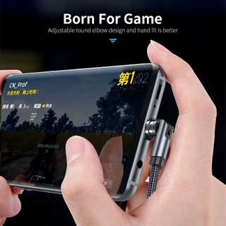 540° สายชาร์จโทรศัพท์มือถือ แบบแม่เหล็ก ไนล่อนถัก Type-C Micro iOS หมุนได้