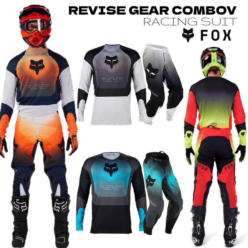 Fox 2024 360 REVISE NAVY / ORANGE GEAR Set MX Off Road Clothing Dirt Bike Jersey Set 4 สี ชุดมอเตอร์ไซค์