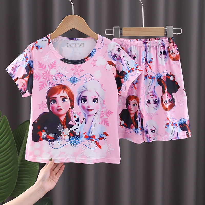 เสื้อยืดแขนสั้น กางเกงขาสั้น ผ้าฝ้ายแท้ แฟชั่นฤดูร้อน สําหรับเด็กผู้ชาย และเด็กผู้หญิง - รูปที่ 2