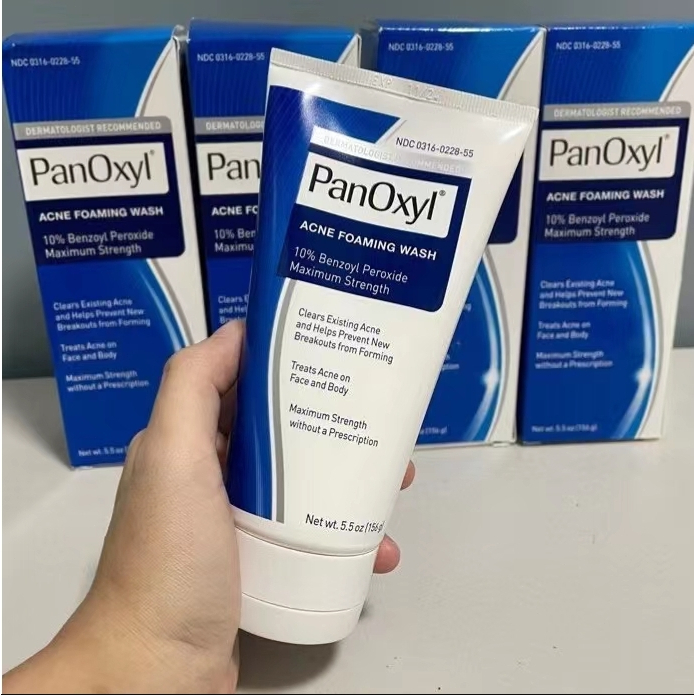 Panoxyl acne Foaming Wash 10% เบนโซอิล เปอร์ออกไซด์ ความแข็งแรงสูงสุด 156 กรัม โฟมล้างหน้า ต้านจุลชีพ โฟมล้างหน้า สบู่ล้างหน้า สบู่ล้างหน้า