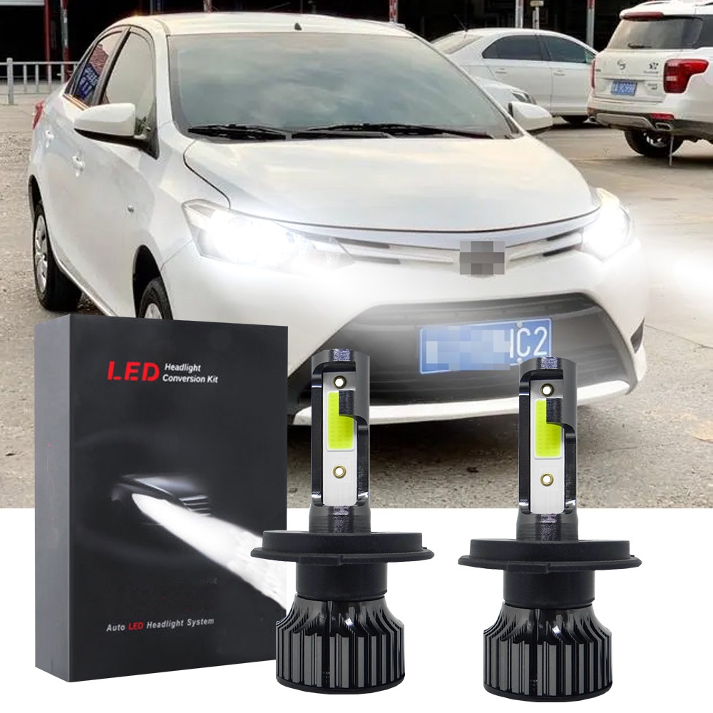 สําหรับ Toyota Vios E Spec & J Spec (2015- 2020)- 2PC CLY CG H4 LED ไฟหน้า Combo หลอดไฟชุดแปลงสีขาว 