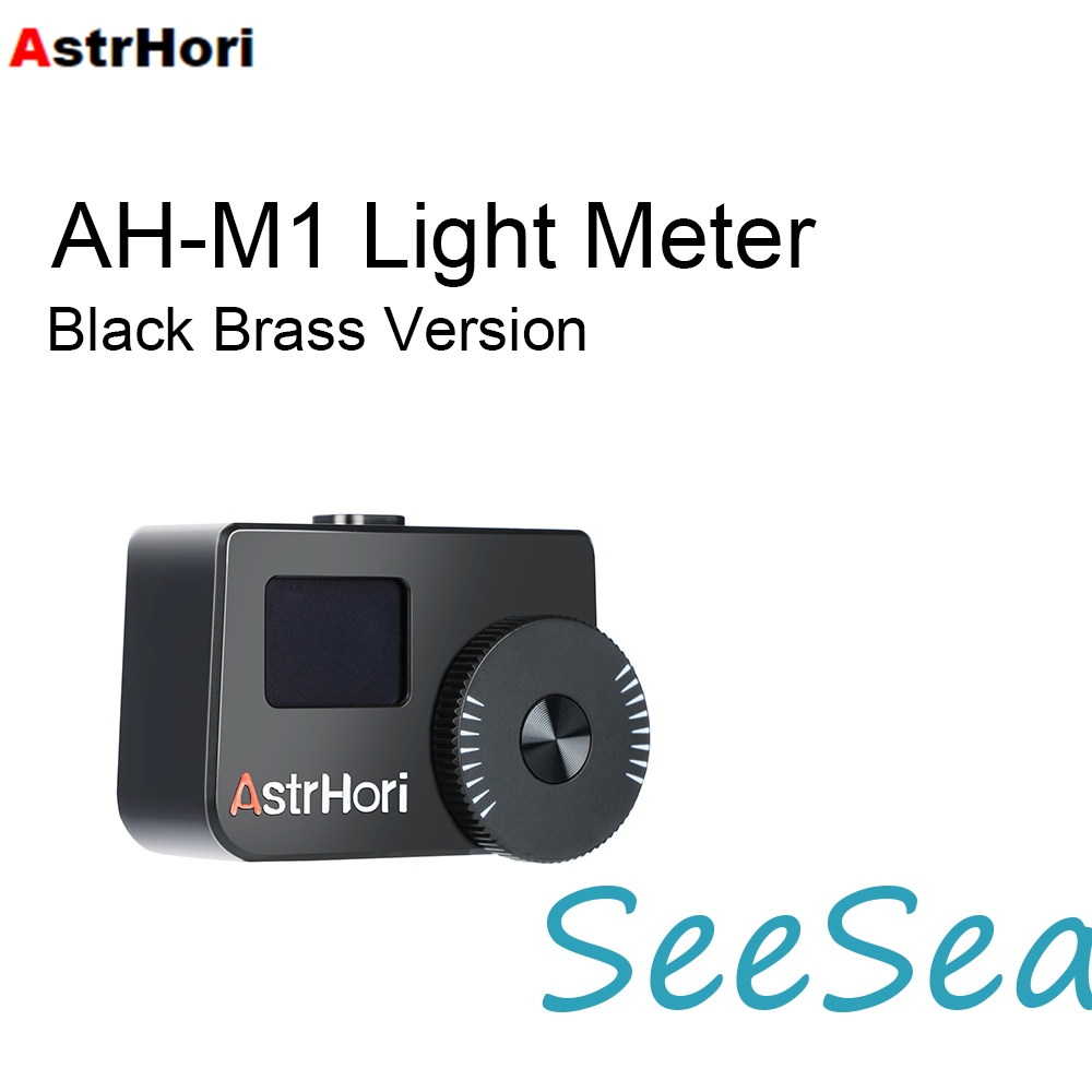 Astrhori AH-M1B เครื่องวัดไฟ หน้าจอ OLED 0.66 นิ้ว แบตเตอรี่ในตัว โคลด์ชู แบบเรียลไทม์ สําหรับกล้อง DSLR สีดํา ทองเหลือง
