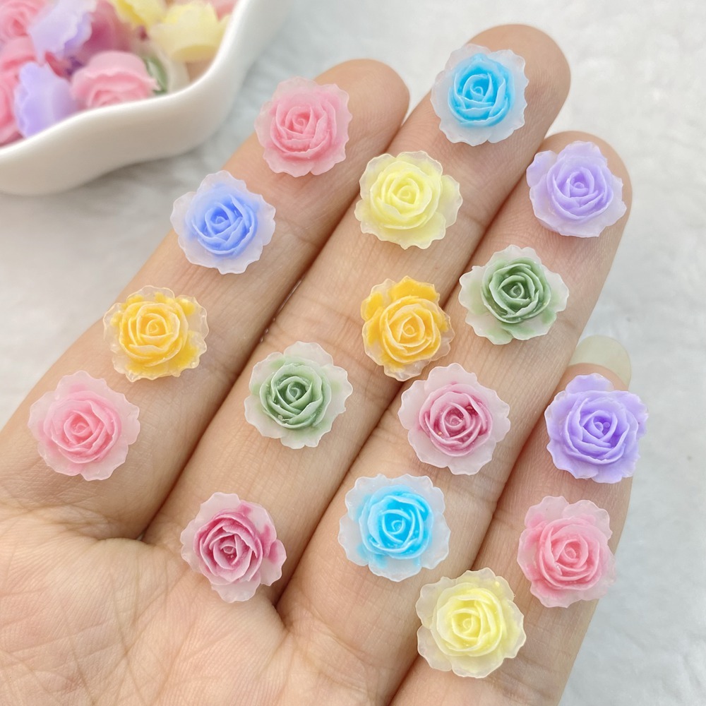 ดอกกุหลาบเรซิ่น 3d หลากสี สําหรับตกแต่งเล็บ 30 ชิ้น