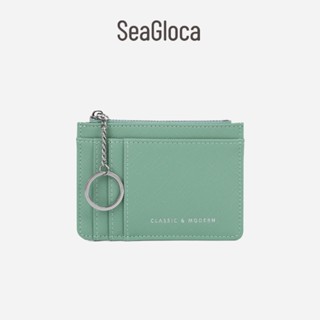 Seagloca ใหม่ กระเป๋าสตางค์ กระเป๋าใส่บัตร มีซิป บางเฉียบ สร…