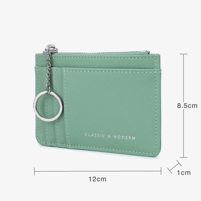 Seagloca ใหม่ กระเป๋าสตางค์ กระเป๋าใส่บัตร มีซิป บางเฉียบ สร้างสรรค์ มินิมอล สําหรับผู้หญิง No 1723