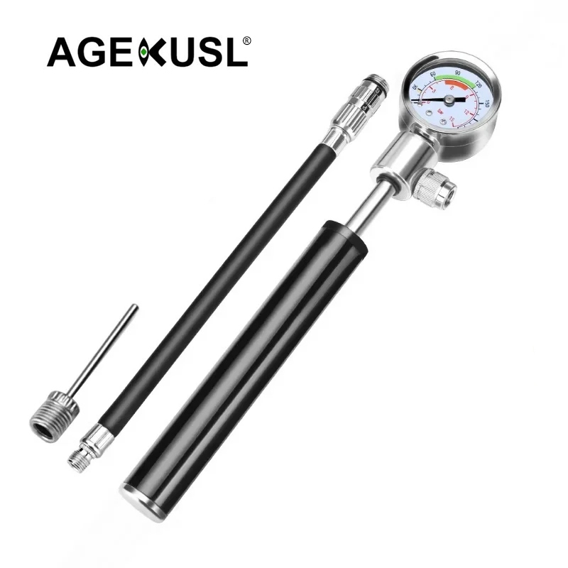 Agekusl เครื่องปั๊มลมยางจักรยาน อเนกประสงค์ ขนาดเล็ก พร้อมเกจวัดความดัน สําหรับจักรยานเสือภูเขา