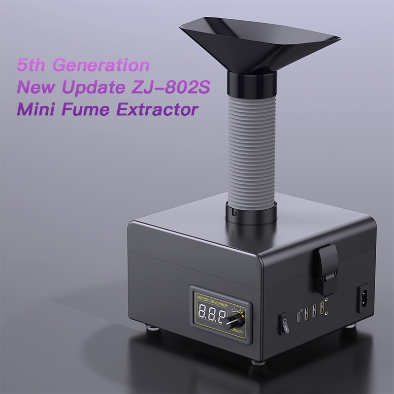 Zj-802s เครื่องดูดควัน แบบตั้งโต๊ะ สําหรับซ่อมแซมโทรศัพท์มือถือ