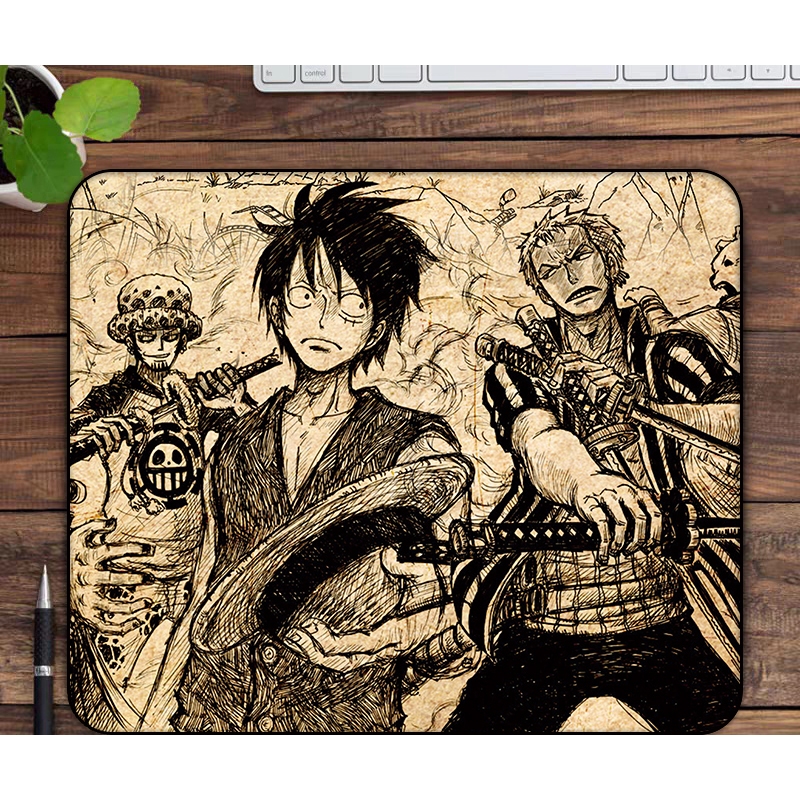 ใหม่ แผ่นรองเมาส์เล่นเกม ลายการ์ตูนลูฟี่ วันพีช ขนาดเล็ก อุปกรณ์เสริม สําหรับแล็ปท็อป คอมพิวเตอร์