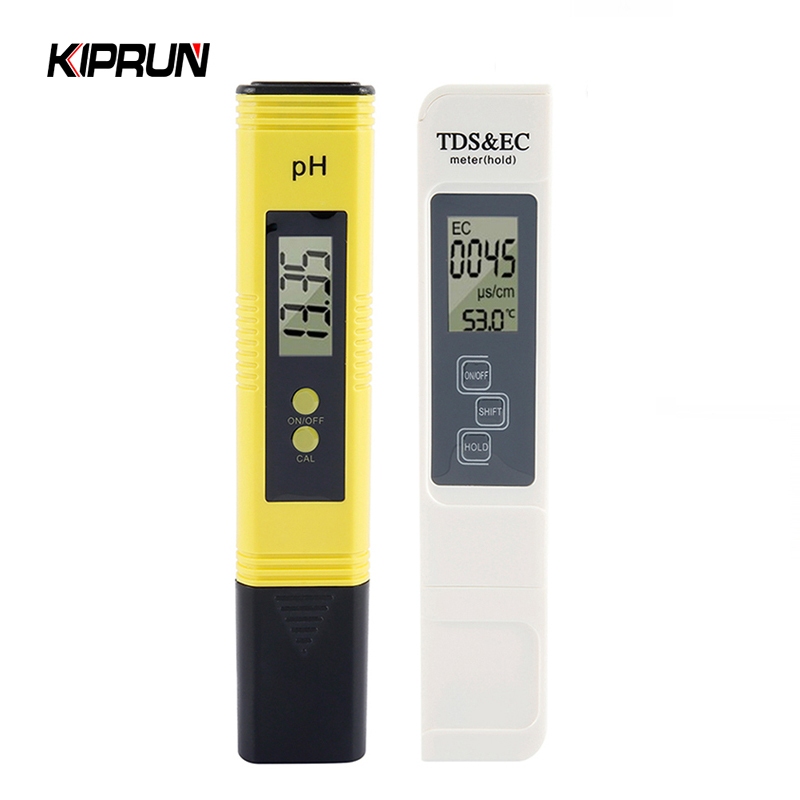 Kiprun เครื่องวัดค่า PH ความแม่นยํา + ปากกาทดสอบอุณหภูมิน้ํา หน้าจอ LCD ดิจิทัล TDS EC