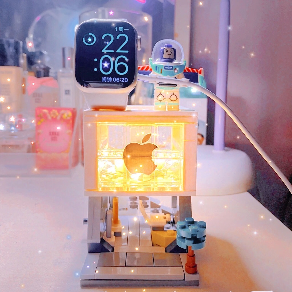 บล็อกตัวต่อเลโก้ Mini Apple Store Street View City แบบประกอบเอง ของเล่นเสริมการเรียนรู้ สําหรับเด็ก