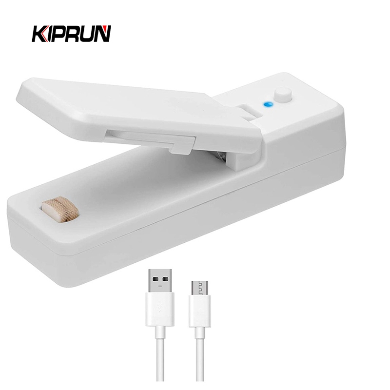 Kiprun 2-in-1 เครื่องซีลถุงสูญญากาศ แบบพกพา ขนาดเล็ก ชาร์จได้ สําหรับเก็บอาหาร ถุงพลาสติก