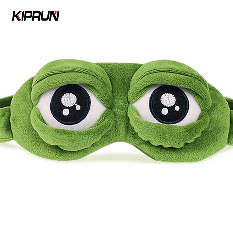 Kiprun 3D Sad Frog Sleep Eye Mask, การ์ตูนน่ารักตาหน้ากาก Plush Frog Green Eye Mask Cover ผ่อนคลาย Sleeping Rest Travel Sleep อะนิเมะตลกของขวัญความงาม Goggle