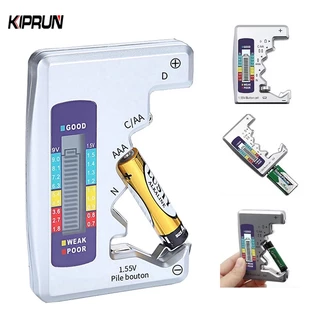 Kiprun เครื่องทดสอบแบตเตอรี่ดิจิตอลจอแสดงผล LCD AA/AAA/9 V/C/D/N 1.5 V ปุ่มเซลล์แบตเตอรี่ความจุตรวจสอบเครื่องตรวจจับความจุเครื่องมือวินิจฉัย