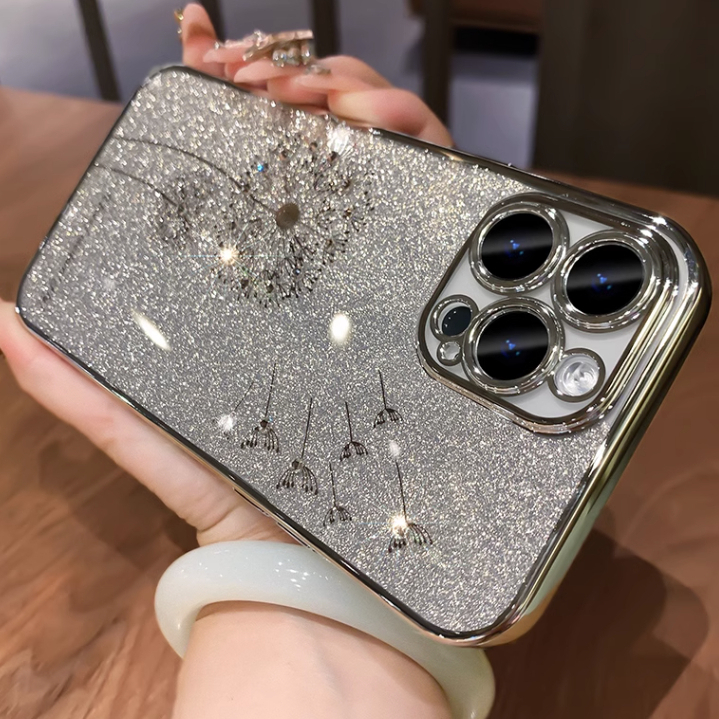 เคสโทรศัพท์มือถือแบบนิ่ม TPU ใส กันกระแทก แต่งกลิตเตอร์ เพชร ระยิบระยับ สําหรับ iPhone 15 14 13 12 11 Pro Max 15 Plus