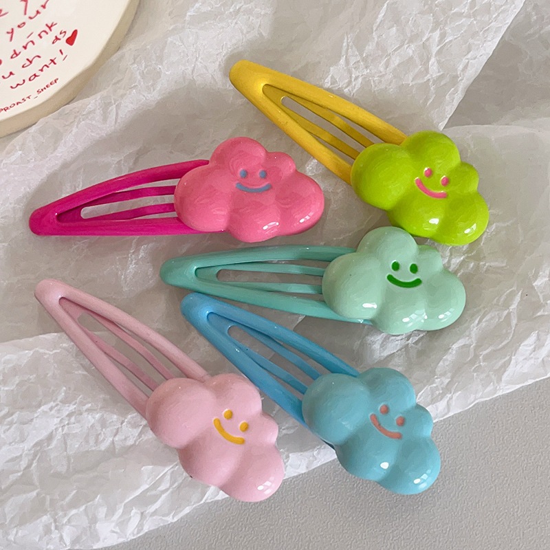กิ๊บติดผม ลายการ์ตูนเมฆ หยดน้ํา สีแคนดี้ น่ารัก เรียบง่าย ใหม่ล่าสุด เครื่องประดับ สําหรับผู้หญิง