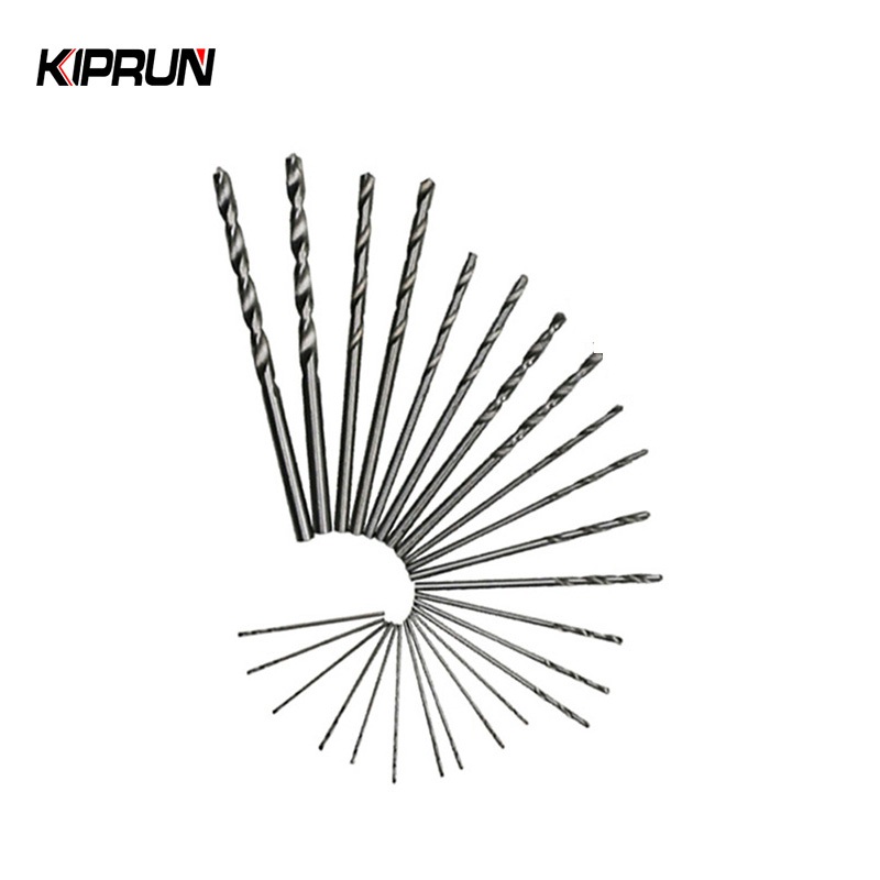 Kiprun ชุดดอกสว่านเกลียว ความเร็วสูง 0.5 มม.~3 มม. สีขาว สําหรับเจียร เจาะไม้ โลหะ แม่พิมพ์ เครื่องประดับ DIY 25 ชิ้น