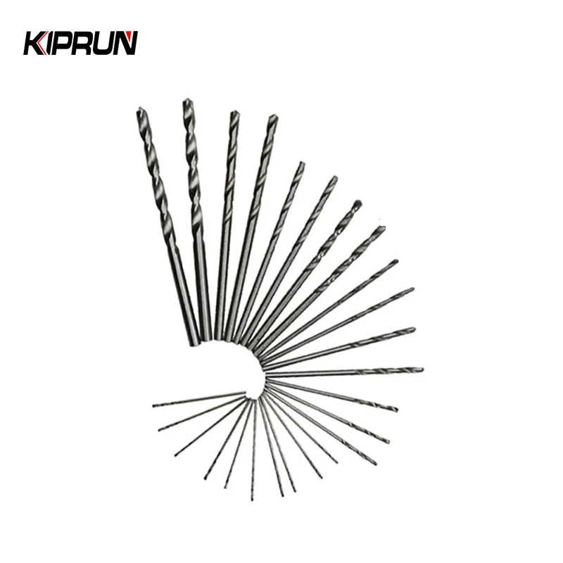 Kiprun ชุดดอกสว่านเกลียว ความเร็วสูง 0.5 มม.~3 มม. สีขาว สําหรับเจียร เจาะไม้ โลหะ แม่พิมพ์ เครื่องประดับ DIY 25 ชิ้น