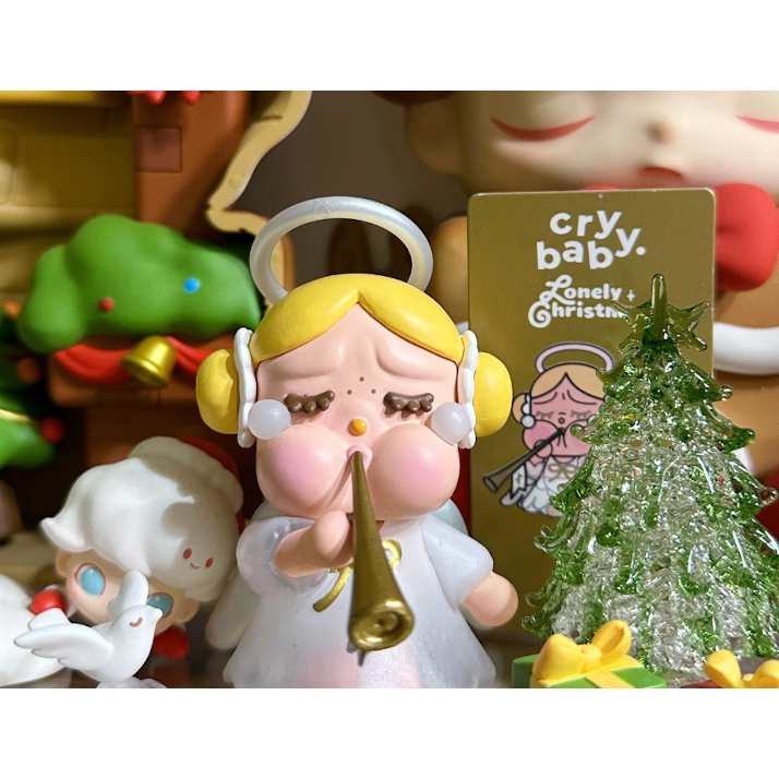 การแกะสลักซ้ำ พร้อมส่ง โมเดล Crybaby Crybaby Lonely Christmas Series Crybaby Lonely Angel Bulk พร้อมกล่องใส่การ์ด