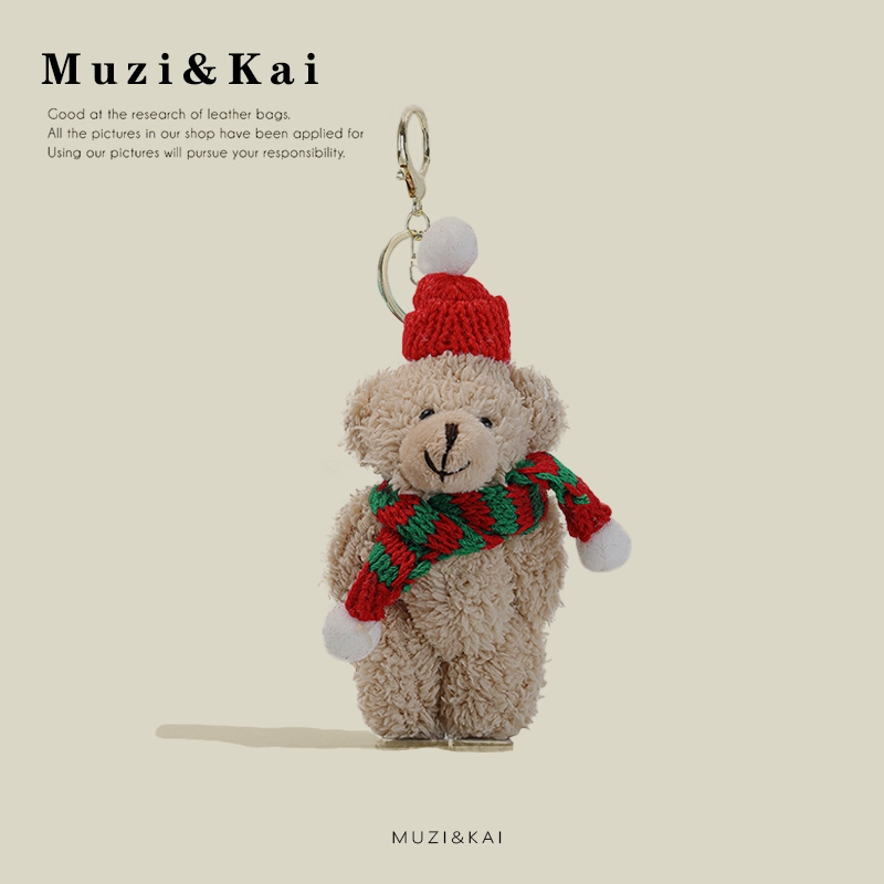 Muzikai พวงกุญแจ จี้ตุ๊กตาหมี ผ้าพันคอ กระเป๋านักเรียน ของขวัญคริสต์มาส สําหรับเด็กผู้หญิง